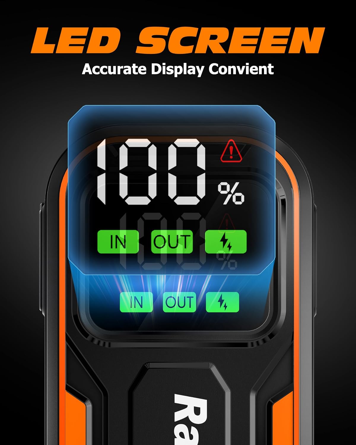 15200mAh Portable Car Jump Starter Battery Pack (7.5L Gas or 6.0L Diesel Engine) 12V Jumper Box with Type C-C PD60W (Input/Output) Fast Charging LED Display